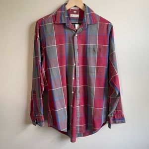 Vintage Christian Dior button up plaid shirt m
